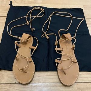 Leather tie up sandals